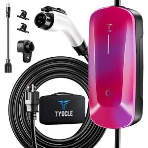 Tyocle J1772 2025 Level 1 & 2 EV Charger 16Amp 110V-240V 23Ft Cable Portable